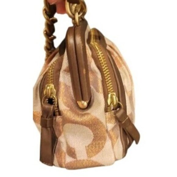 COACH 2009 Parker OP Art Frame Kisslock Triple Compartment Signature Sufflette - Picture 3 of 16